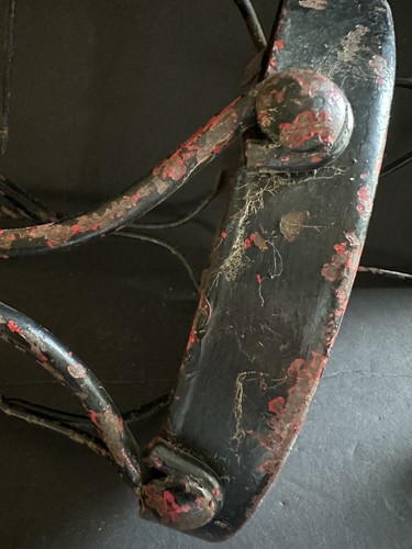 ANTIQUE VINTAGE CHILD DOLL SIZED TWISTED IRON METAL ICE CREAM PARLOR CHAIR - Picture 6 of 23