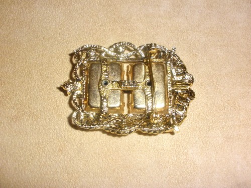 Kühne & wunderschöne 60er Jahre große smaragdgrüne Fensterscheibe Strass Pin von Tara - Bild 6 von 6