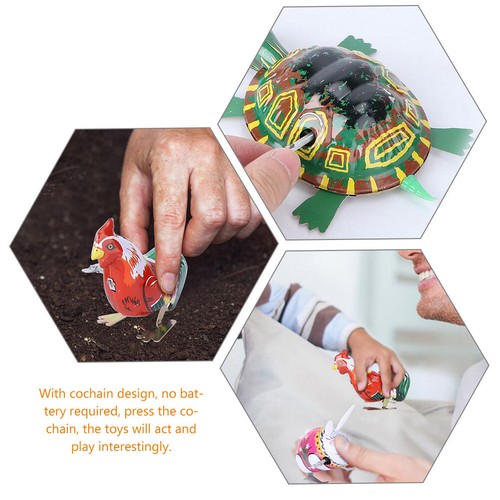 4pcs Retro Metal Wind Up Toy Clockwork Toy Party Bag Fillers Wind Up Tin Toys - 第 6/10 張圖片