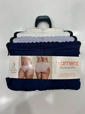 NWT Blissful Benefits By Warner's 3-Pack Microfiber Hipster Panties Sz XXXL 10