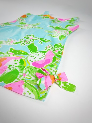 Lilly Pulitzer Little Girl Blue Pink Lemonade Delia Shift Lined Dress Size 6 - Picture 2 of 10