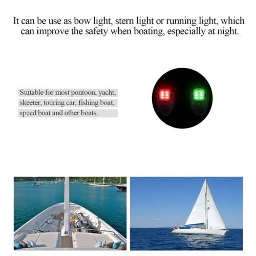 2X LED NAVIGATION LIGHTS BLACK HOUSINGS-Port/Starboard Marine/Boat/Nav RED+GREEN - Picture 5 of 12