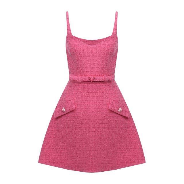 NWT VALENTINO Eclectic Pink Tweed V-Neck V Belt Sleeveless