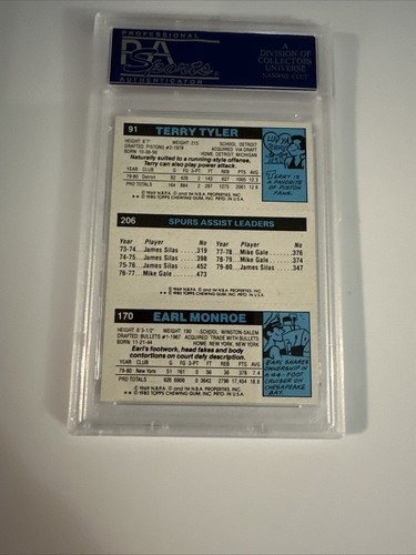 1980 Topps Assist Leader Monroe Silas Tyler PSA 9 Mint Knicks Spurs Pistons - Picture 12 of 16
