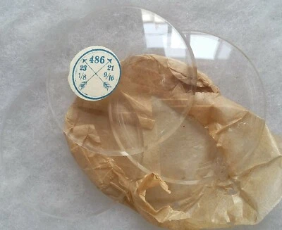 Lot de 3 verres 486 dôme (bombé) ancien montre gousset 48,6 mm France ORIGINAL - Photo 1/4
