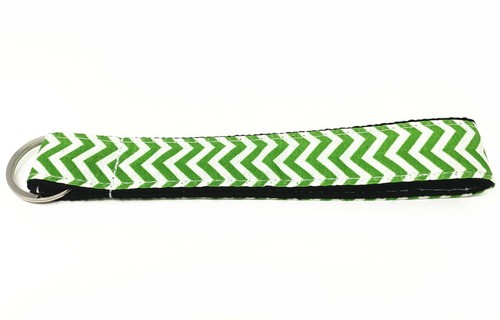 Multi Color Heavy Webbing Chevron Wristlet key fob with key ring - Picture 11 of 30