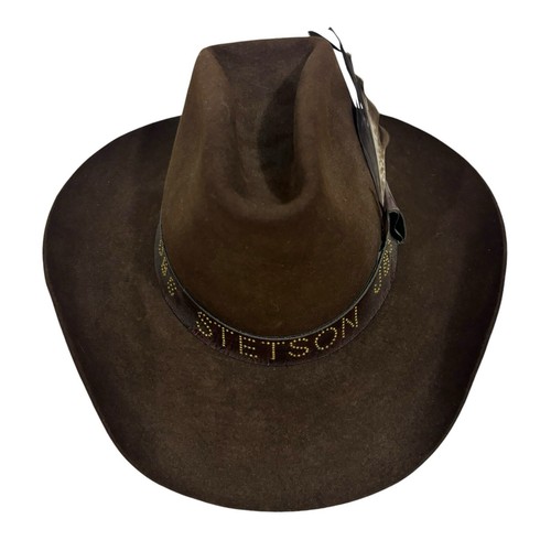 Vintage JBS Stetson Western Rodeo Cowboy Hat 4x Beaver Feather Tacks Size 6 3/4 - Picture 7 of 15