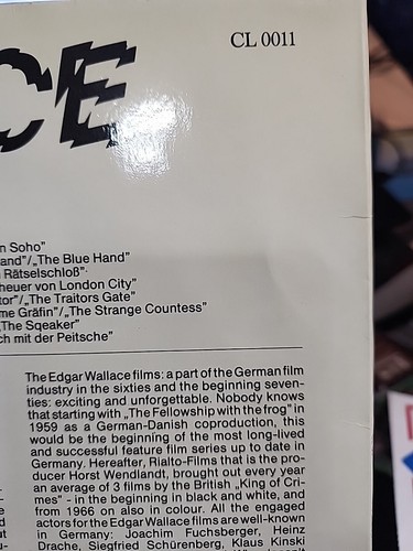 Peter Thomas & Martin Böttcher Edgar Wallace Vinyl LP CL 0011 - Picture 3 of 11