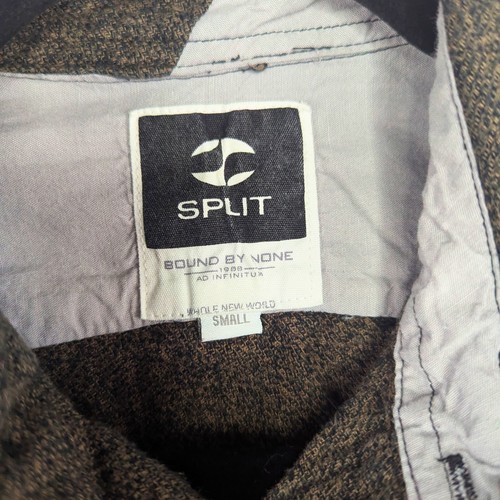 Split Co | Men's Small Brown Cotton Button Up Shirt Grunge Surfer Skate Casual - Picture 7 of 8