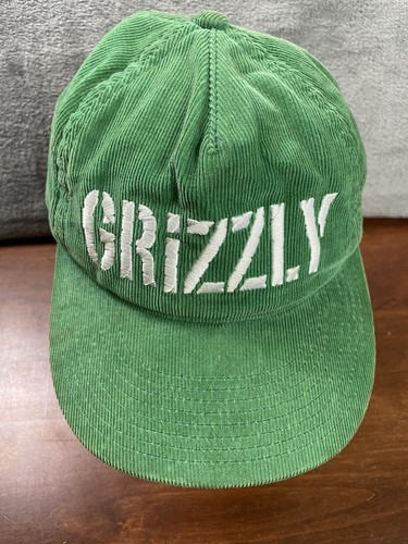 Grizzly Griptape Corduroy Green Embroidered Logo Mens Hat Snapback Used •mark - Picture 2 of 13