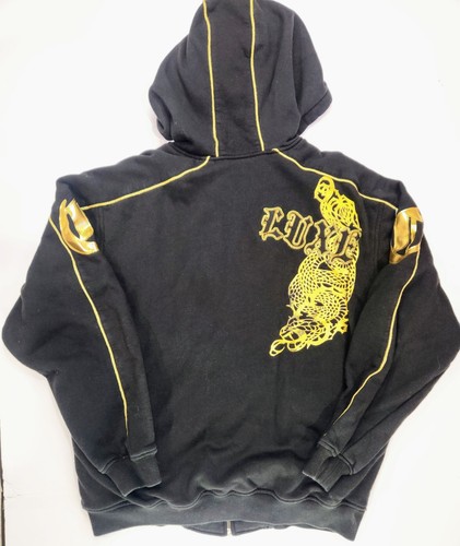 COOGI Full Zip Mens Sweater Jacket Hoodie Size Large Black Gold The Darkness EUC - Picture 2 of 12
