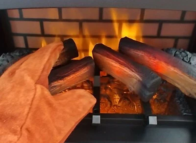 BOSSMAN Leather * Insulated * Fireplace * Stove Hearth * Gloves 1 Pair * Free Shipping!