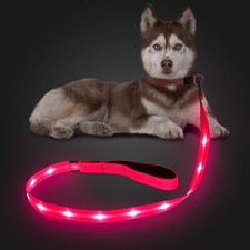 Reflective LED Dog Leash - Glow in The Dark Dog Leash Lighted Dog Lead 4 Ft U...
