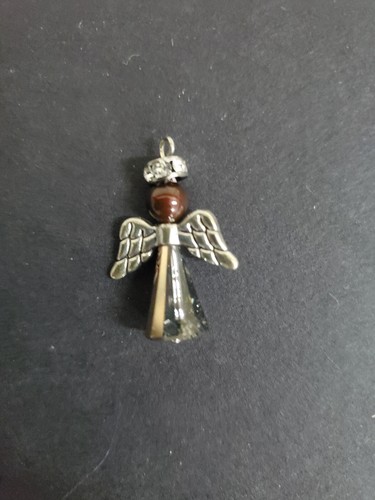 C.A. Ciondolo Angelo Placcato Argento 1,25" con Cristallo e Perla Swarovski (CA66) - Foto 2 di 2