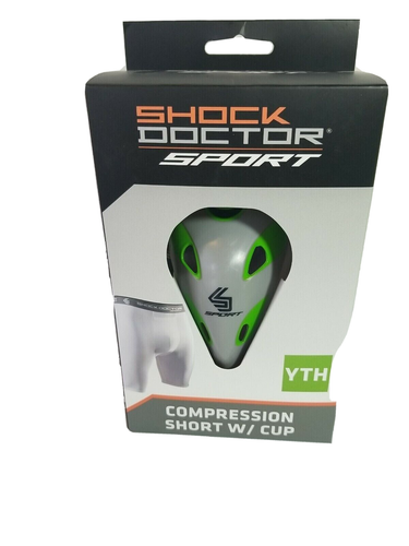Shock Doctor Sport Youth White Compression Short w\Cup Size 22"-27" - Picture 11 of 13