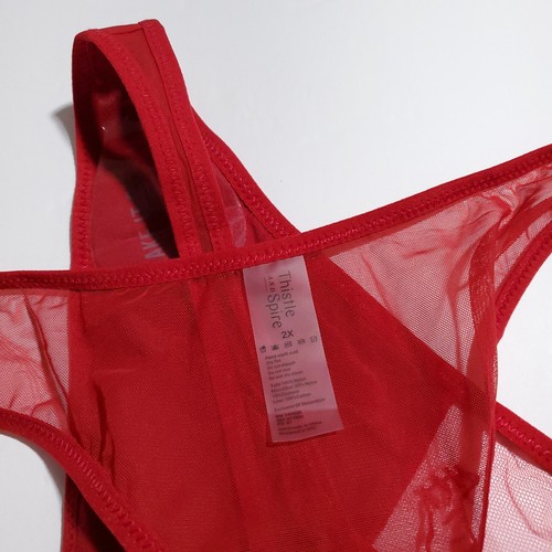 Thistle and Spire Tigris Thong Crimson Red Tiger Size 2X 311652 Mesh - Picture 5 of 6