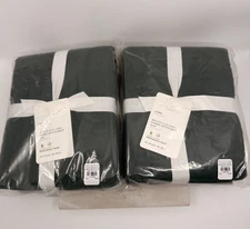 Pottery Barn Quilted Pine Belgian Flax Linen Diamond Euro Set Of Two Shams