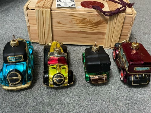 POLONAISE 4 PC COLLECTION KOMOZJA KURT ADLER ANTIQUE CAR BLOWN GLASS ORNAMENTS - Picture 5 of 8