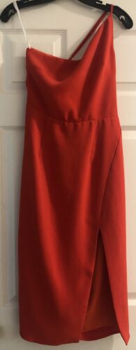 Abito midi arancione sangue $178 Lovers And Friends For Revolve una spalla taglia S - Foto 3 di 18