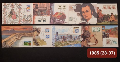 U S Fleetwood First Day of Issue Maximum Card Collection 1983-1985 w/ Wooden Box - Picture 10 of 12
