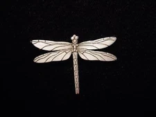 "JJ" Jonette Jewelry Silver Pewter 'Detailed Dragonfly' Tack Pin