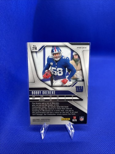 2024 Panini Prizm Green Wave Prizm #216 Bobby Okereke New York Giants - Picture 3 of 3
