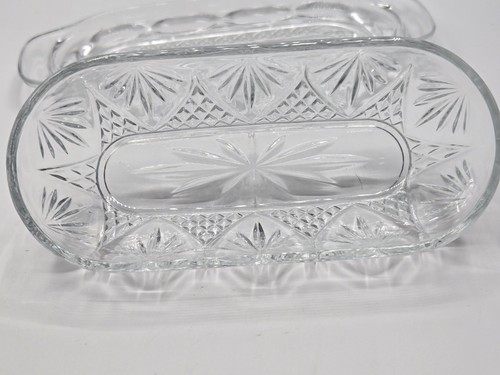 CRISTAL D'ARQUES-DURAND "Antique-Clear" Pressed Glass Butter Dish Beautiful EUC - Picture 4 of 6
