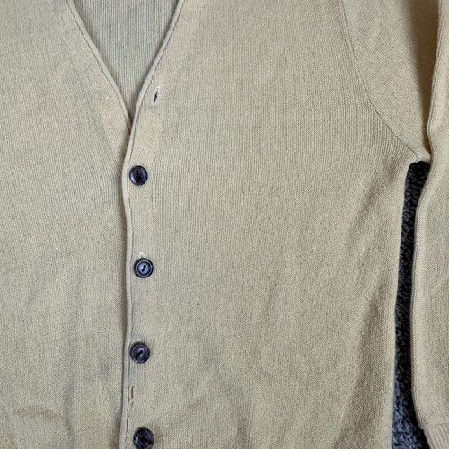 VINTAGE 60s Arnold Palmer Robert Bruce Sweater Mens S Yellow Cardigan - Picture 5 of 12