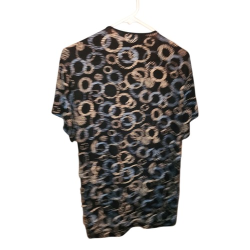 Chicos Top Damen Größe 2 Schwarz Mehrfarbig Abstrakte Kreise Slinky Popover Shirt - Bild 2 von 4