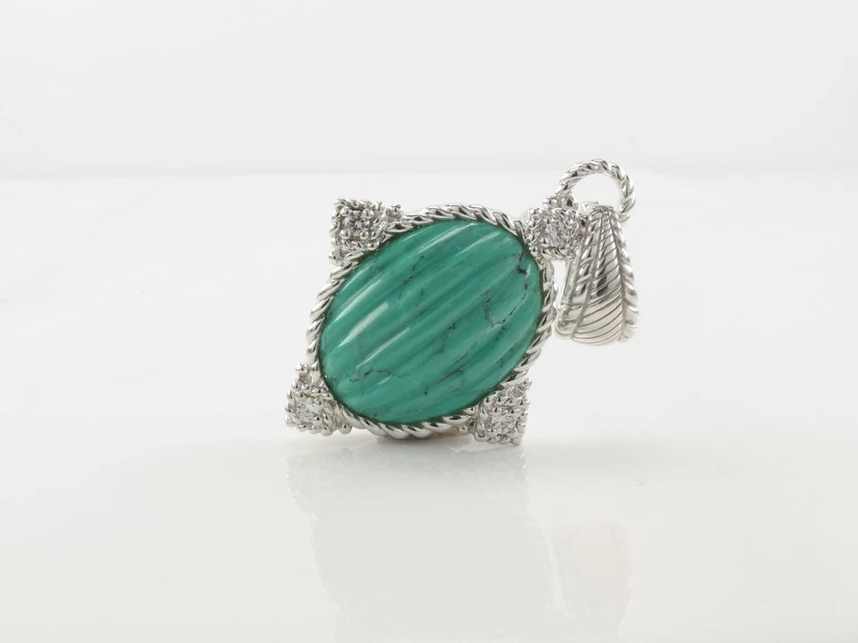 Colgante de plata de ley Judith Ripka tallada turquesa circonita cúbica Foto 4 de 4