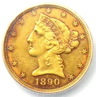 1890-CC Liberty Gold Half Eagle $5 Carson City Gold Coin - Certified ICG AU55