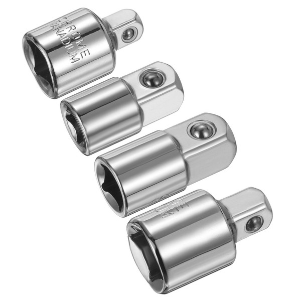 "4X Stecknuss-Adapter FüR 3/8\"-1/4\", 1/4\"-3/8\", 3/8\"-1/2\", 1/2\"-3/8\" Silber"-image