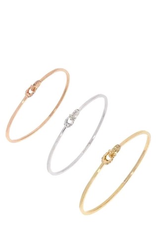NEW Coach SET 3 Signature Bangles/BRACELETS- GOLD, SILVER, ROSE GOLD - Picture 2 of 6