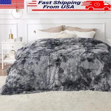 Fluffy Fleece Blanket Cozy Plush Gift Warm Soft Reversible Winter Decor New