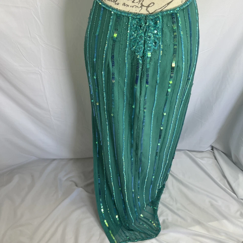 Sean Collection Women's Mermaid Lined Sequin Sea Green Gown Formal Sm - Image 4 of 4