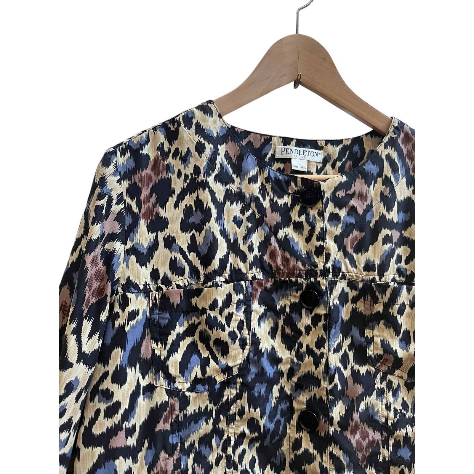 Pendleton Silk Print Button Closure Lightweight J… - image 5