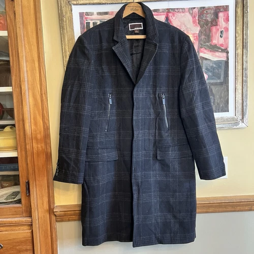 Cappotto Michael Kors misto lana a quadri tasche con cerniera taglia grande