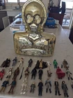 star wars action figure lot and c3po case