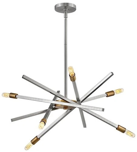 Hinkley Archer 26" Wide Brushed Nickel 6-Light Modern Pendant - Picture 2 of 7