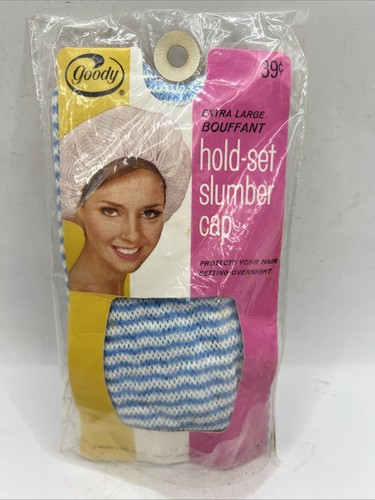 Vintage NOS GOODY unbenutzt SCHLUMMERMÜTZE #39 Bouffant Baumwolle X Large USA