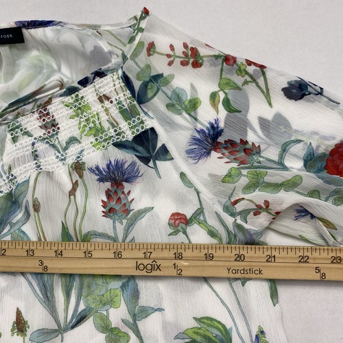 Tommy Hilfiger Damen Gr. L geblümte Bauern Rauch Bluse gefüttert Polyester - Bild 5 von 20