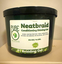 Pure Neatbraid Hair Gel 64 oz Mega Hold Alcohol-Free Shine Molding