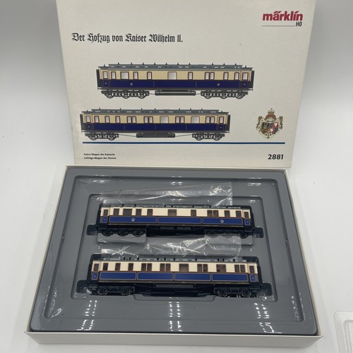 B11-3 TRAIN CARS - SET OF 2 IMPERIAL COURT CARS - HO SCALE - MARKLIN HO #2881 - Picture 1 of 16