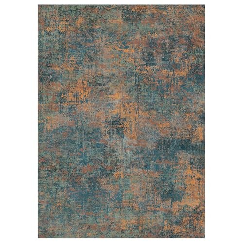 Washable Area Rugs for Living Room Bedroom, 8x10 Modern 8X10 Dark Blue - Picture 4 of 6