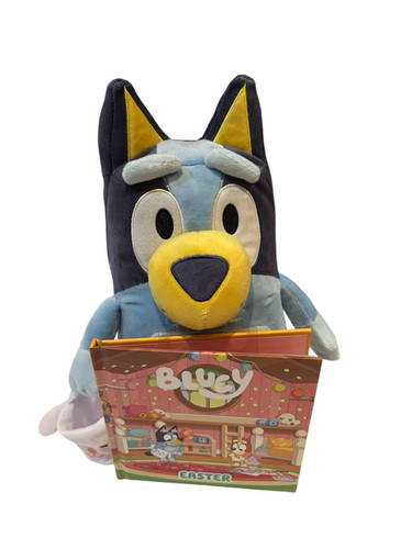 Bluey Easter Plush Bundle Hardcover Book Holding Easter Basket See Photos NWT - Picture 3 of 9