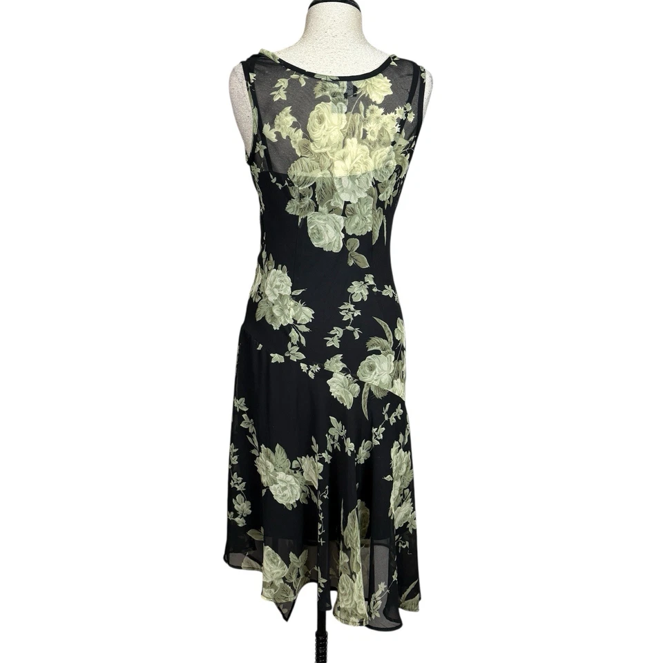 Vestido Midi Floral Con Cuentas Y2K De Colección M Capucha Transparente Asimétrico Hada Oscura Cachicho Foto 2 de 4