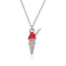 VFK Silver High Polish Finish Ice Cream Charm & Chain – Stylish Sterling Jewelry