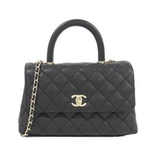 Chanel Coco Handle Caviar Skin Bag Women Black One Size