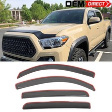 For 2016-2023 Toyota Tacoma Double Cab In-channel Window Visors Rain Guard 4pcs