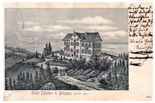 Antique Hotel Pfänder Bregenz Austria Mountain View Vintage Postcard